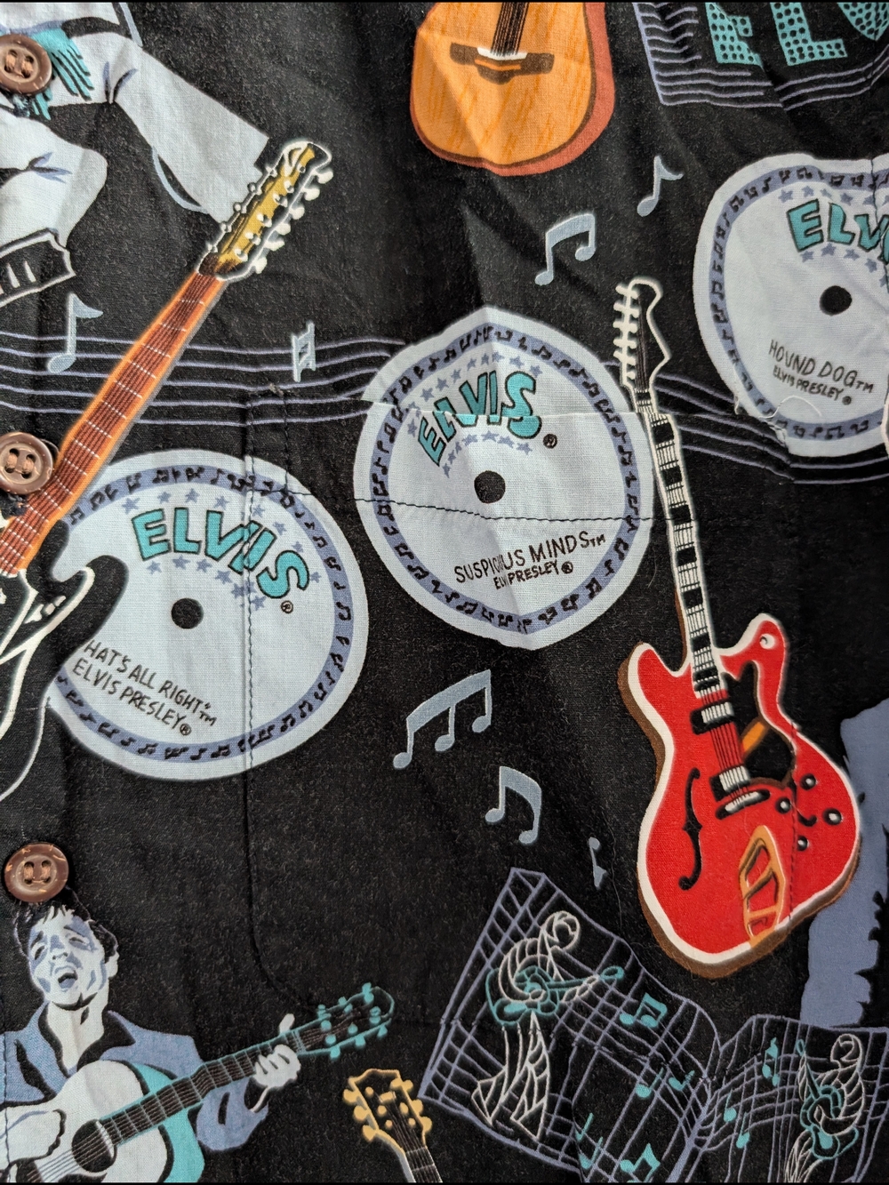 Reyn Spooner Elvis Presley Black Short-Sleeve Button-Down Hawaiian Shirt - S - Picture 5 of 13